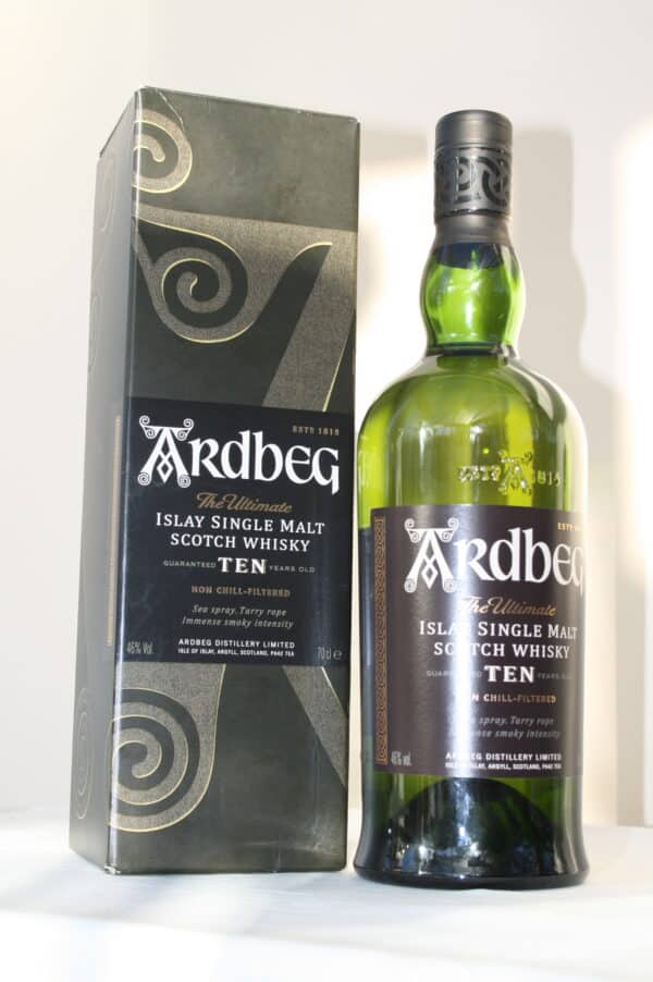 Ardbeg 10 years old Islay Single Malt Scotch Whisky.